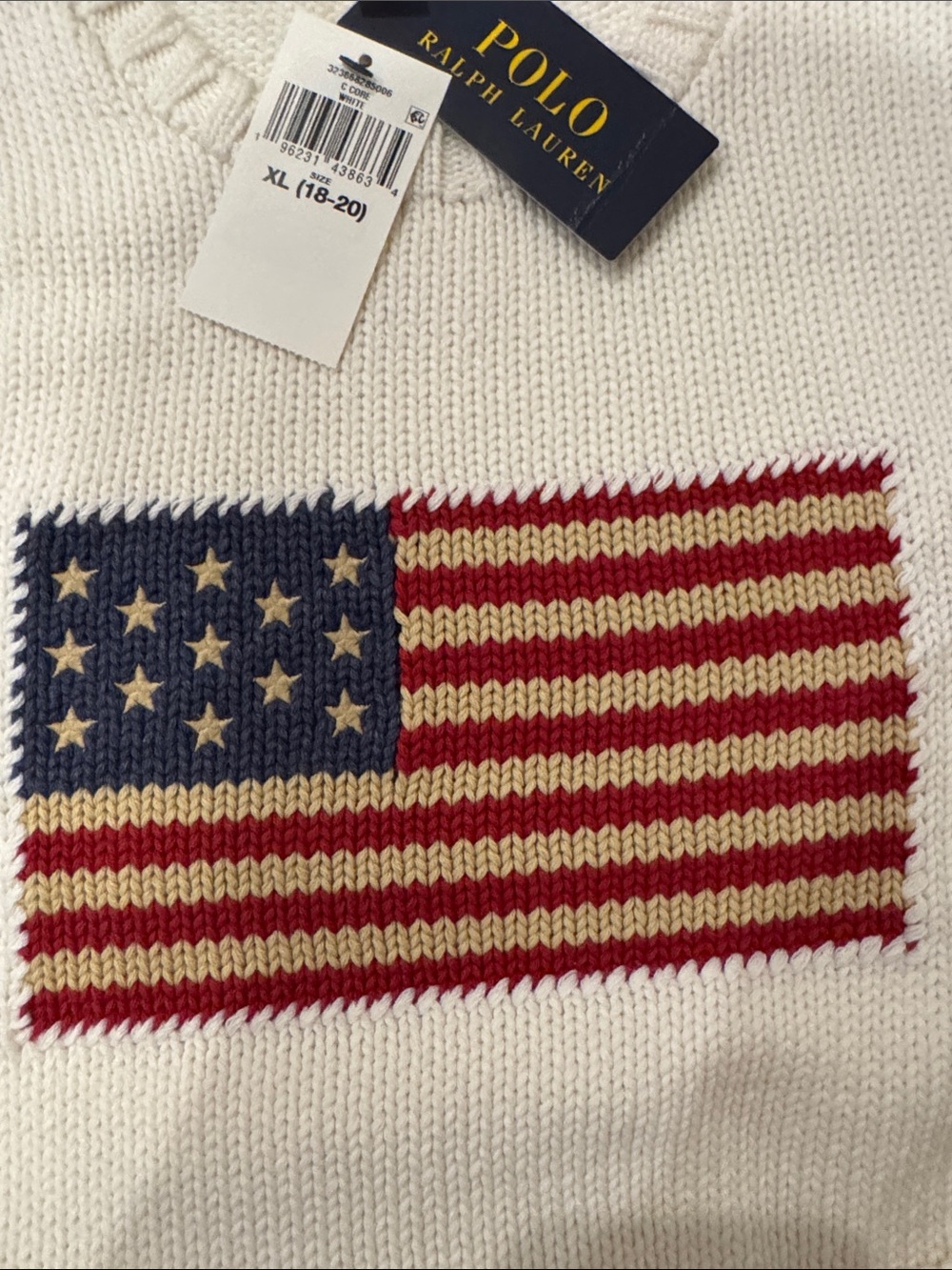 Polo Ralph Lauren Iconic American Flag Cotton Sweater - Picture 9 of 11
